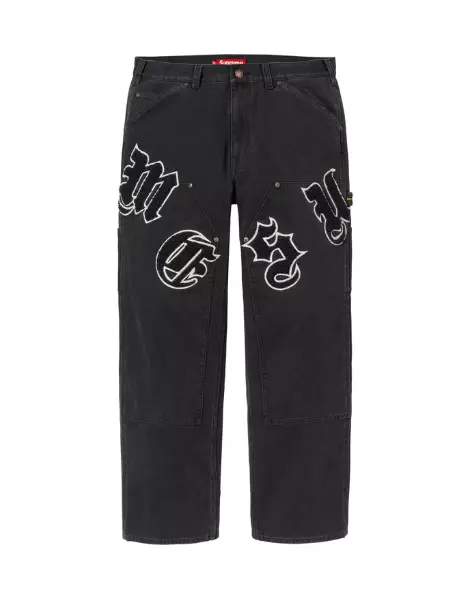 Pantalon de peintre Supreme ancien anglais toile double genou noir taille 30 (SS25)