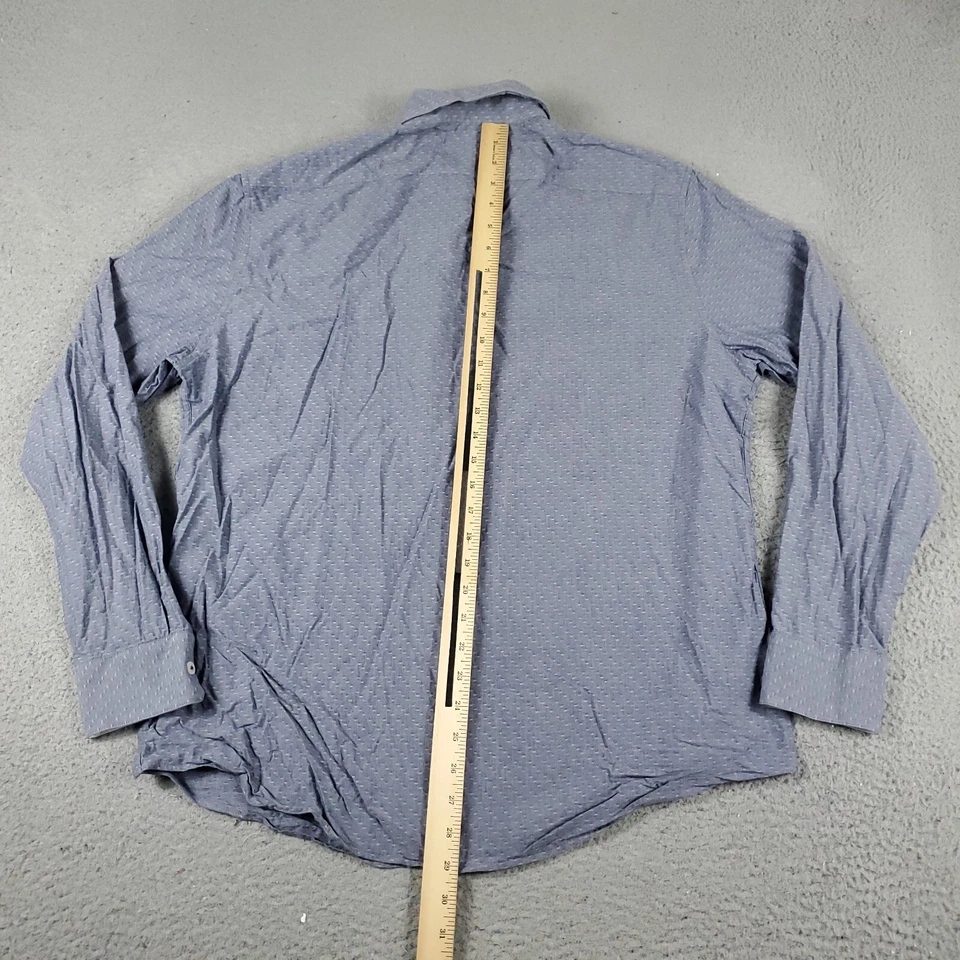 Penguin Shirt Mens 16 Blue Dress Button Up Long Sleeve - Image 3 of 4