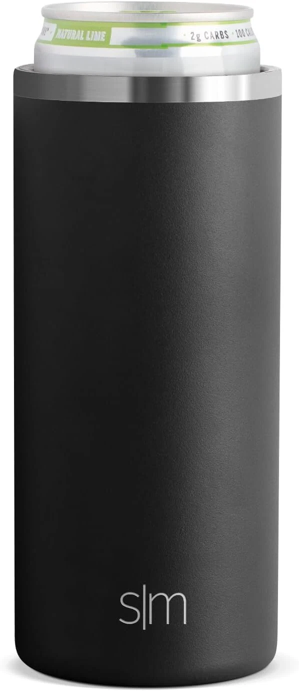 Simple Modern Slim Can Cooler Midnight Black 12oz Double Wall Insulation