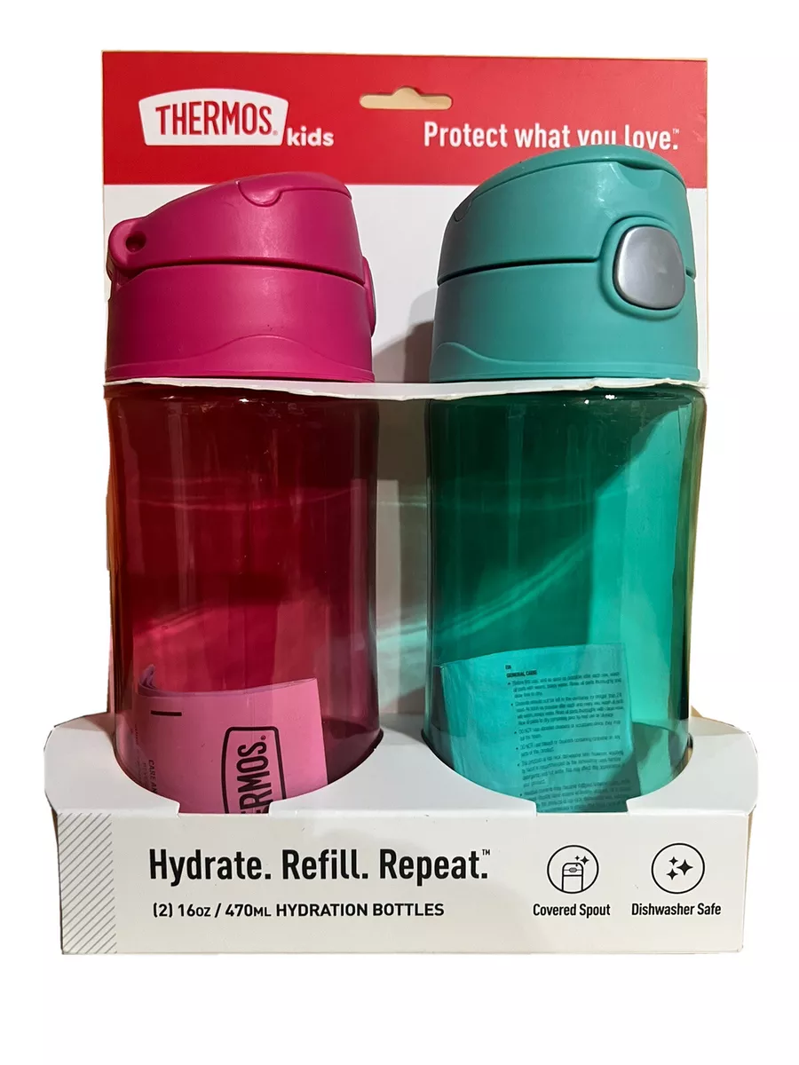 ⚡️Thermos Kids Hydrate Refill Repeat 2-16 oz Hydration Bottles Girls