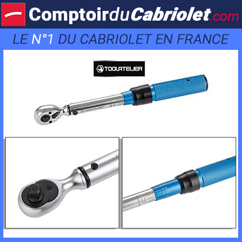 Clé dynamométrique 1/4" ToolAtelier 5-25 Nm à cliquet réversible pour serrage de précision