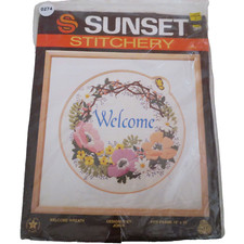 Sunset Welcome Wreath embroidery kit 1216 wool and cotton yarn 510