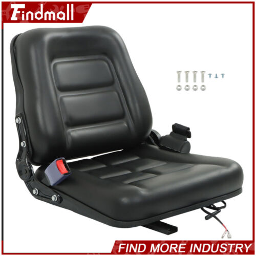Findmall Fold Down Tractor Seat Micro Switch and Slide Universal Forklift Seat