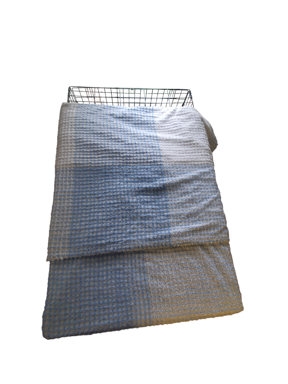 LL Bean chenille bedspread blanket queen size white blue cotton eBay