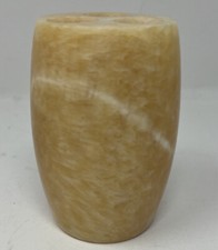 Genuine Marble 3-Hole Toothbrush Holder Yellow Beige