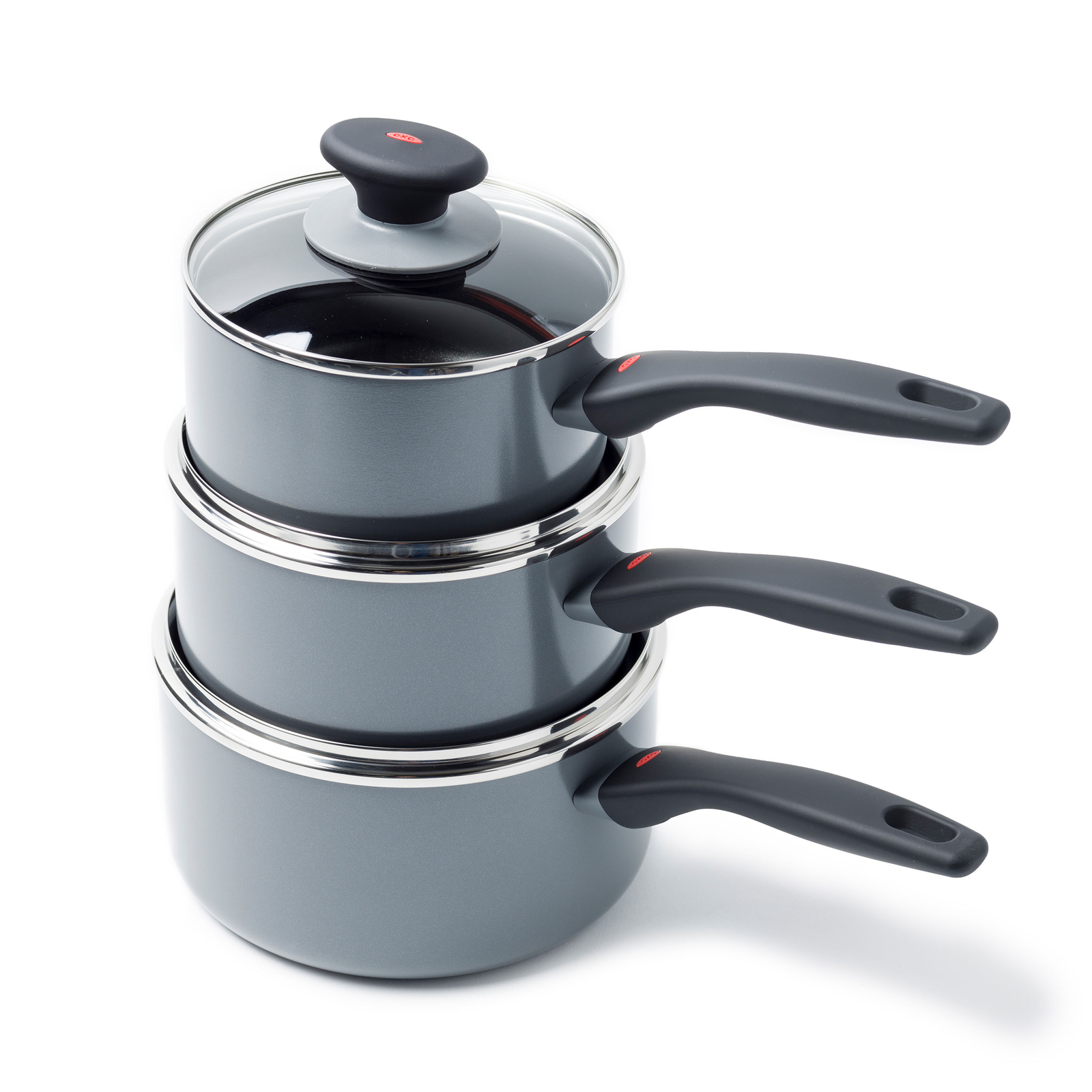 Oxo Saucepan Set 3 Piece Ceramic NonStick Induction (Damaged Packaging