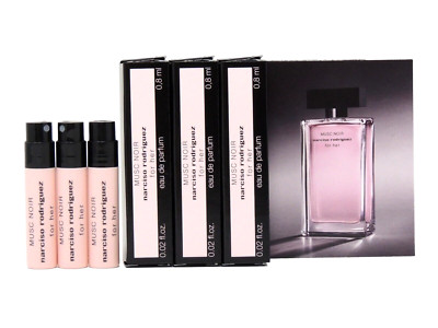 NARCISO RODRIGUEZ FOR HER MUSC NOIR EDP .8ml .02fl oz x 3 PERFUME SPRAY SAMPLES