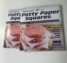 2 Packs Hamburger Patty Paper WAX Squares Non Stick Candy Deli Steaks Cheese