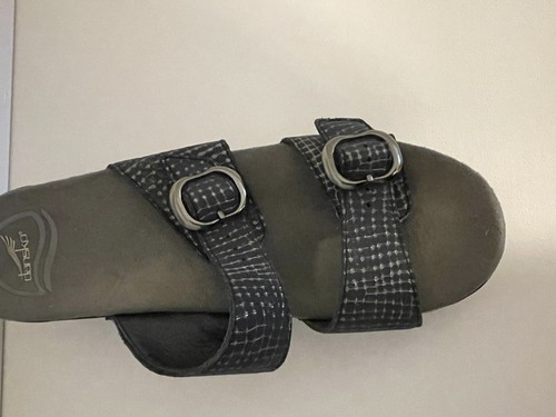 Dansko Womens 38 Sophie Sandals 9841470200 Pewter Black Dansko Metallic Python - Picture 8 of 16