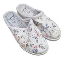 Comoda Womens Mule Ladies Clogs White Floral Size EU 41 | REF B/0450#