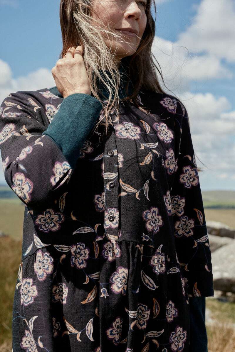 Seasalt Women's Dress black Millgrain Aline Dress Regular Marble Flower O eBay