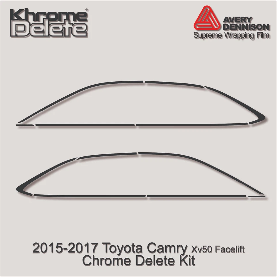 Envoltura de vinilo de eliminación de cromo para Toyota Camry 2015_2017 (XV50) negro brillante Foto 2 de 4