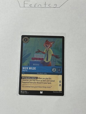 Disney Lorcana Nick Wilde Willy Fox Uncommon Foil NM Ship Same Day