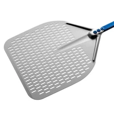 Gi.Metal Azzurra Rectangular Perforated Anodized Aluminum Pizza Peel 13"/47"