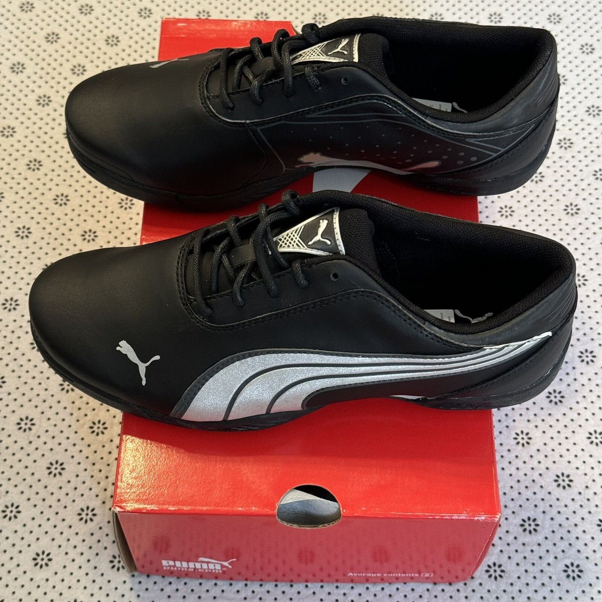 Puma Super Cell Fusion Ice Lace Up Golf Shoes UK EU Black Silver