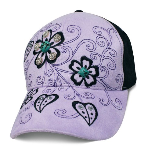 Women's Caps Hats Heartland Ladies Country Faux Leather Rhinestones & Studs - Picture 13 of 13