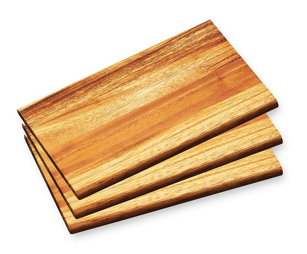 3X FrÜHstÜCksbrettchen Akazien Holz 23X15X1Cm Schneidbrett FrüHstüCksbrett 28403-image