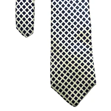 Geoffrey Beene Light Yellow Blue Pattern Men’s Necktie 3”x 60.5” All Silk NWT