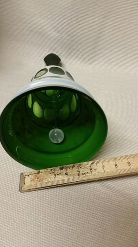 Glas Glocke - Tischglocke - grün - Emailmalerei,bunt - Bild 5 von 6
