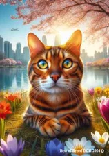 Bengal Cat Springtime Flag