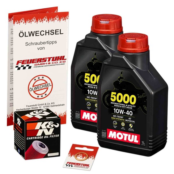 Honda Xl 350 R (ND03) 85-87, Motul 10W40 ÖL + K&N ÖLfilter, MotoröL Set-image