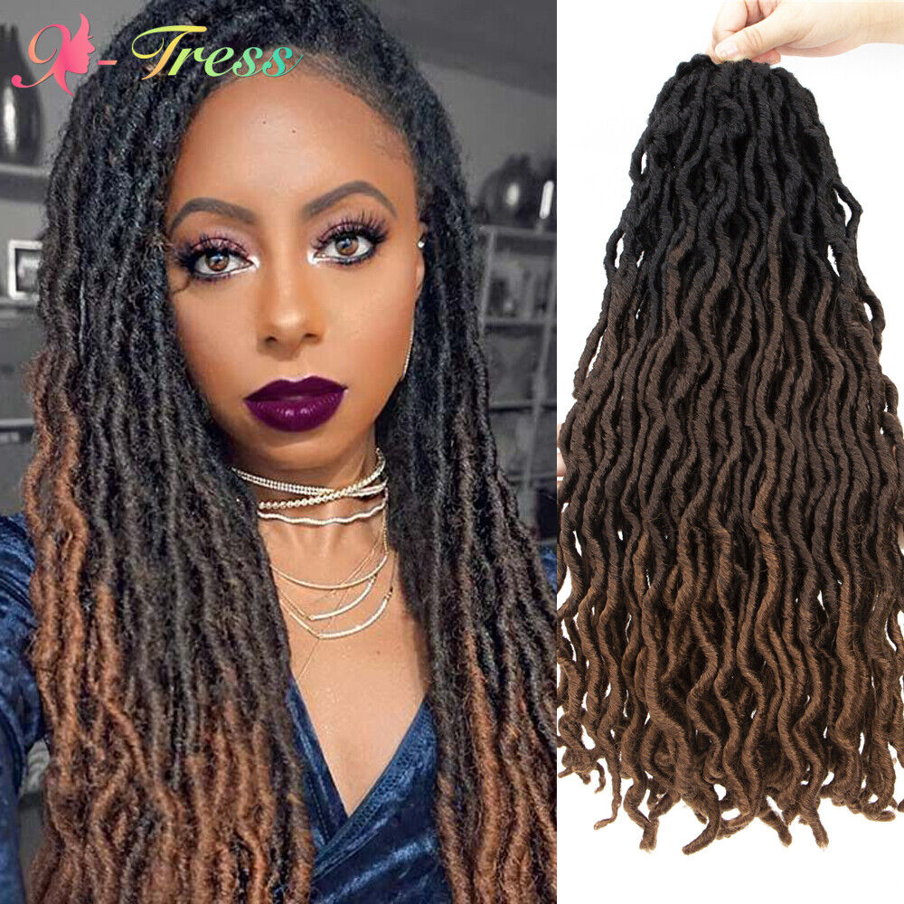 Black Women 18“ Faux Locs Gypsy Braiding Ombre Fluffy Dreadlocks