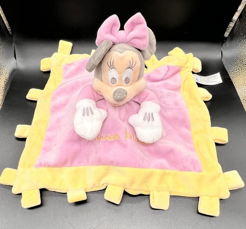 Coperta di sicurezza Minnie Mouse Lovey Disney Parks rosa giallo etichette - Foto 3 di 9