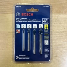 BOSCH GT2000 Glass & Tile Bit Set 4-Pieces Carbide Tipped Drill Bit Set