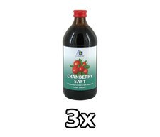 3x CRANBERRY SAFT 100% Frucht 500 ml PZN: 3480489