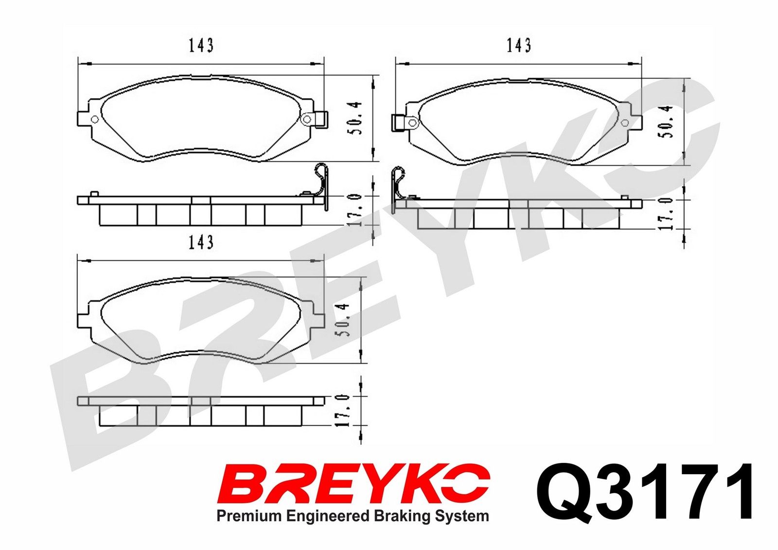 Fits VASCO BREYKO Q3171 HAM PADS. FRONT CHEVROLET REZZO 05- DAEWOO LEGANZA 97-