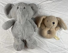 Kellytoy Gray Elephant Plush Rattle Bunny Rattle Plush Baby Toy