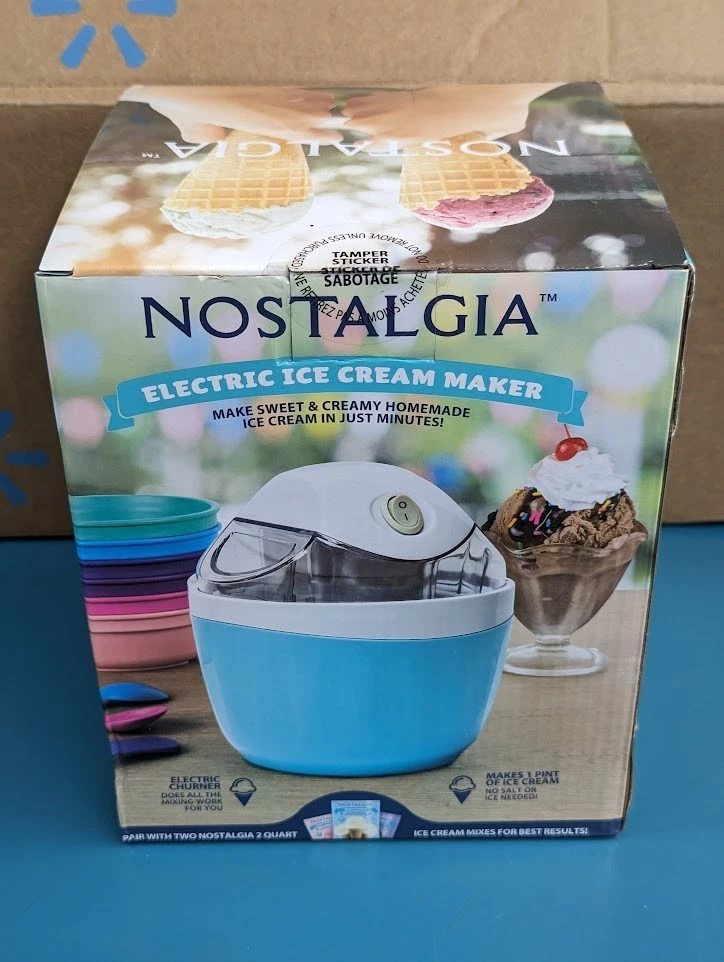 Nostalgia Electric Ice Cream Maker, Gelato, Frozen Yogurt, or Sorbet NEW Sealed