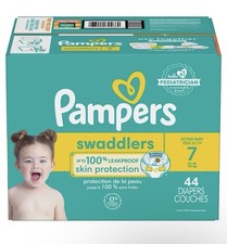 Pampers Swaddlers Diapers, Size 7, 44 CT