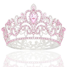Pink Mini Crown for Girls - Princess Tiara  Wedding Cake Decoration