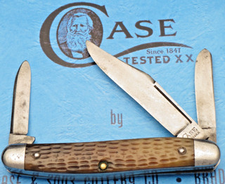 Antique Case Tested 1920 40 630047 Sp Pen Premium Stock Knife Nice Green Bone