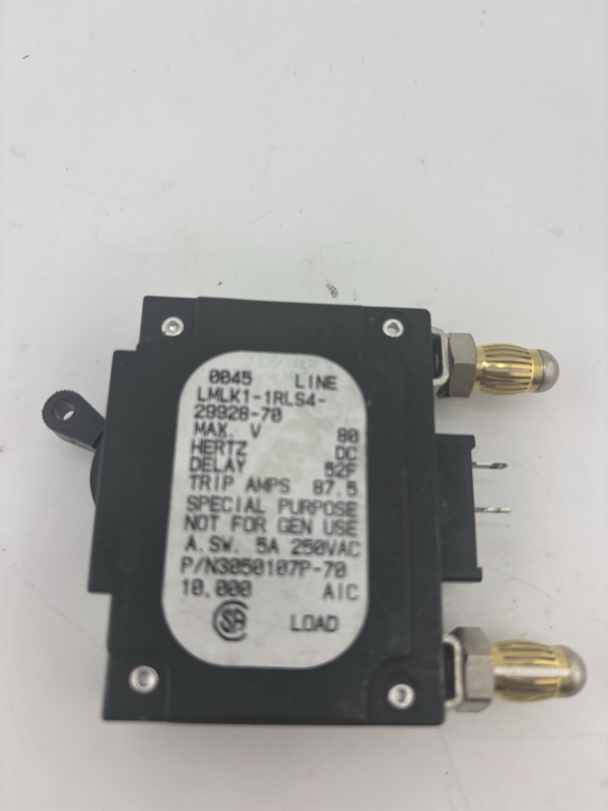 70 Amp Airpax Circuit Breaker IMLK1-1RLS4-29928-70 1 pole