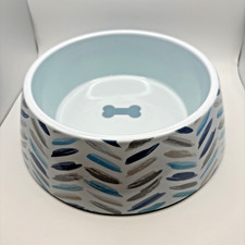 7" Dog Bowl Blue/Gray Melamine