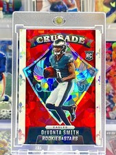 2021 Panini DeVonta Smith - Red Holo Cracked Ice Insert RC - Philadelphia Eagles