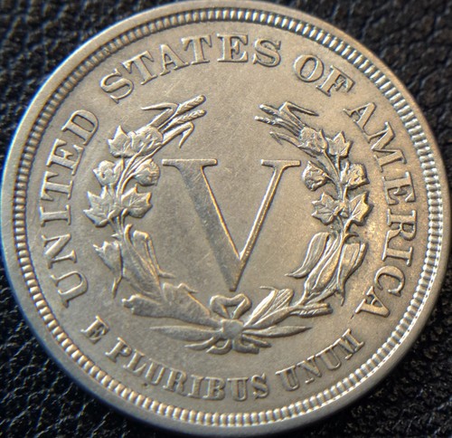 1883 Liberty V Nickel – NO CENTS Variety – Dramatic Die Crack ERROR! First-Year - Picture 6 of 8