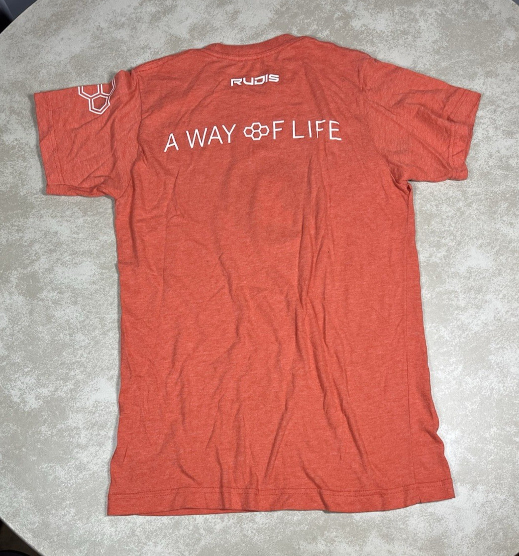 Rudis Illinois Illini Heather Orange Wrestling Shirt Size Small 1326