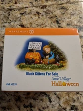 Department 56 “Black Kittens For Sale” Snow Village Halloween Accessories Cute