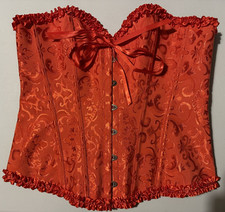 Women Waist Trainer Overbust Corset Tops Lace Up Boned Size XL UK 12-14
