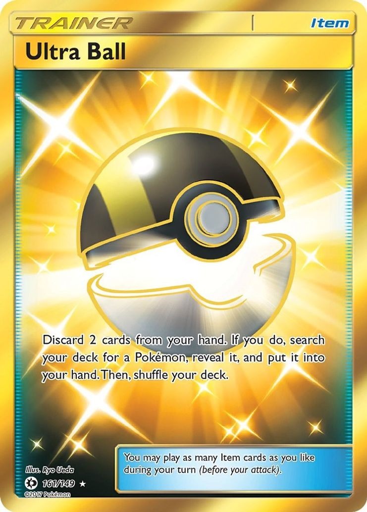 Ultra Ball - 161/149 - Pokemon Sun & Moon Base Set Secret Rare Card NM