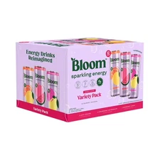 Bloom Nutrition Sparkling Energy Drink, Variety, 12 oz Cans, 12 Pack