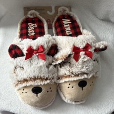 Dearfoams Mama Bear Slippers with Red Accents Women  s Size 11-12 New Slip On