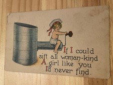 Vintage 1916 Postcard Child Sifter Sentimental Humorous Divided Back Made in USA