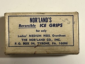 Nor’land’s Reversible Ladies Ice Grips In Box. For Traction On Ice.  From 1920’s