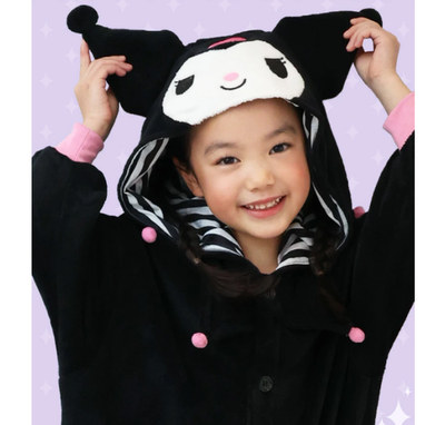 SAZAC Sanrio Kuromi KIDS Fleece Costume Cosplay 110 Kigurumi SAN