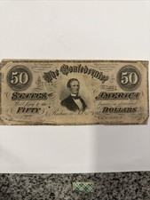 1864 T-66 Confederate States $50 Dollar Bill Richmond VA Great Shape 030401