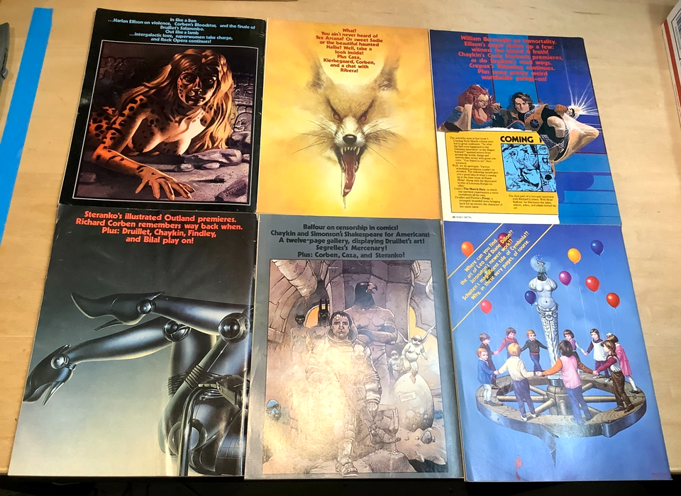 VINTAGE Heavy Metal Magazine Lot Of 6 Issues from 1981 Fantasy Science ...